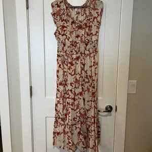 Old Navy Waist-Defined Puff-Sleeve Floral Maxi Dress Size M